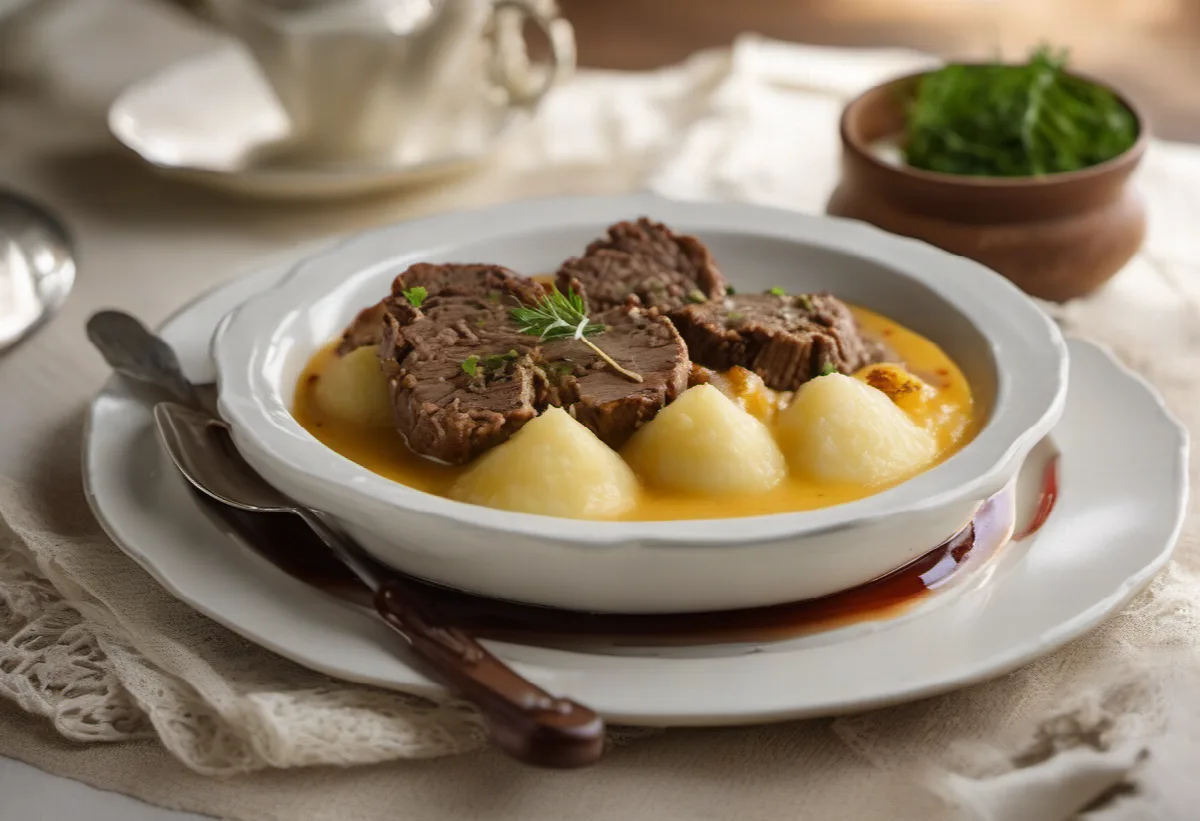 Svíčková na smetaně s houskovým knedlíkem