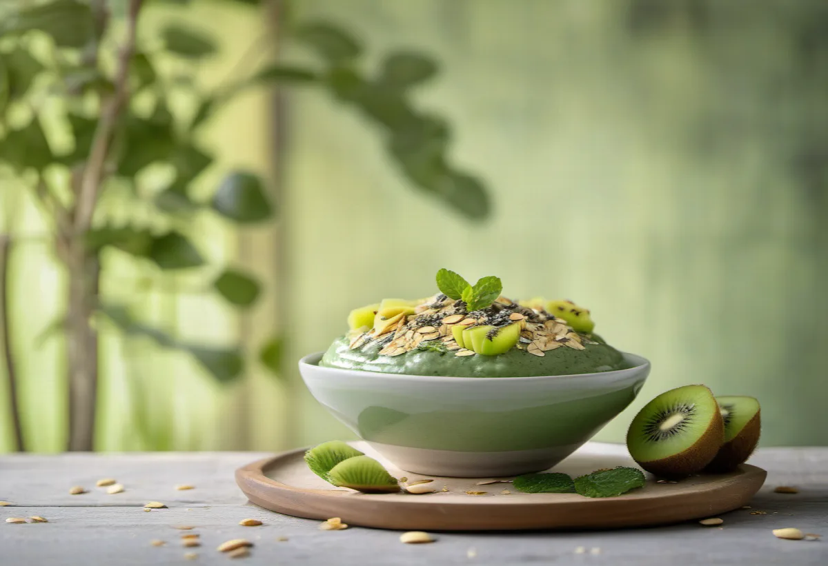Smoothie bowl se špenátem, banánem a kiwi