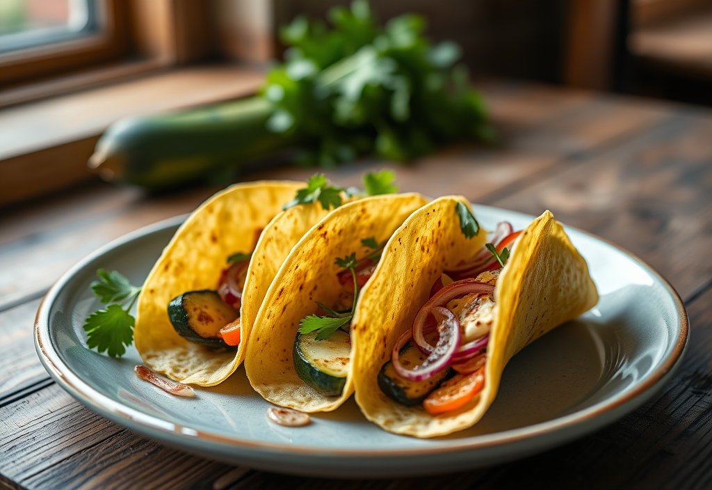 Kukuřičné tacos s grilovanou cuketou